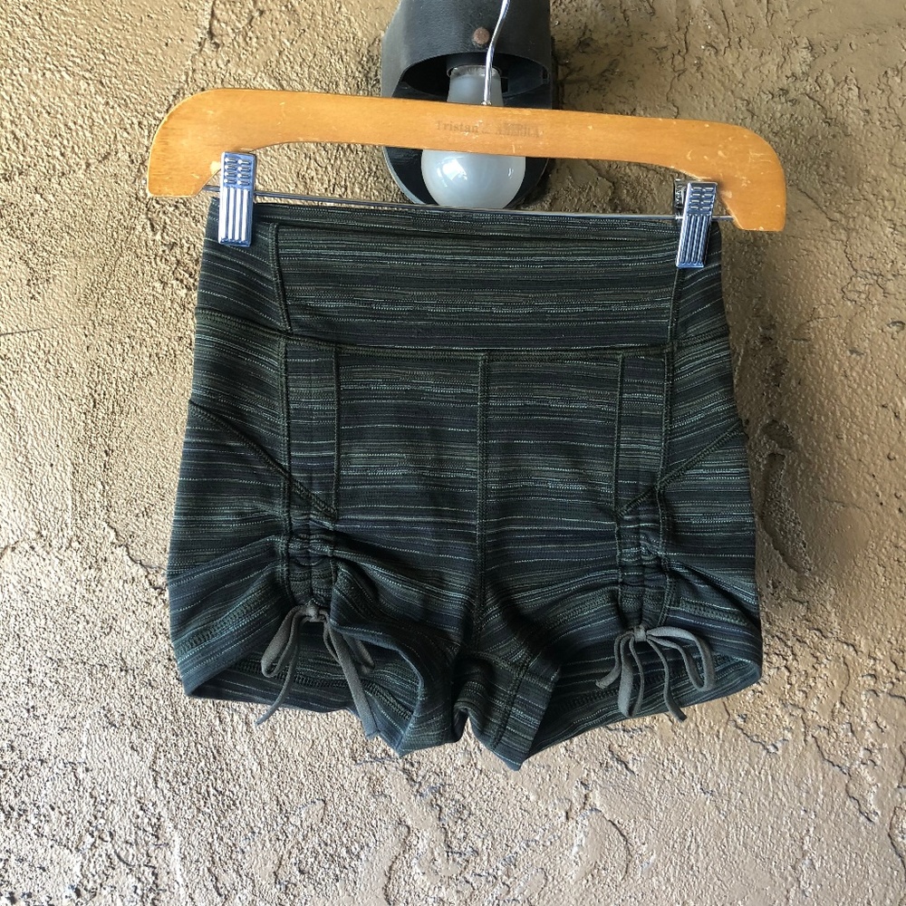 Lululemon Green Striped Shorts